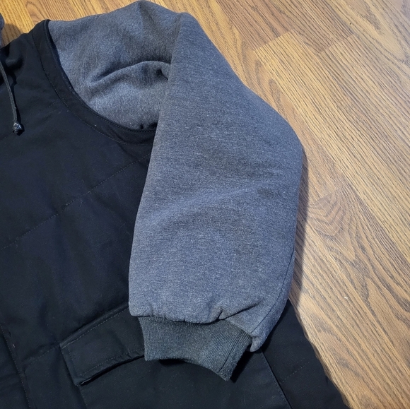 Tough Duck Men's 2XL Canvas Work Jacket – Black with Grey Cotton Sleeves D6 - Picture 3 of 14